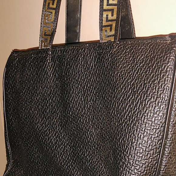 Versace Parfums Medusa Limited Edition Large Bronze Weekender/Vegan Leather Tote - Picture 4 of 7